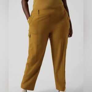 NWT Athleta Vienna Cargo Pant  size 22  Wide Leg Brass Yellow
